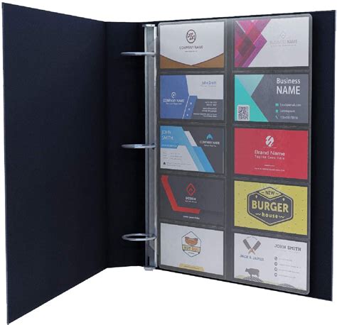 3 ring binder business card holder|business card holder page sleeves.